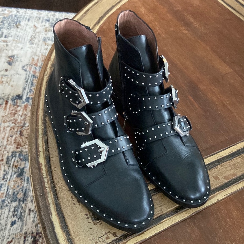 Motorcycle cycle inspired black booties